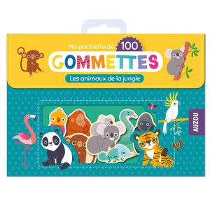 Auzou Zestaw 100 naklejek Zwierzęta w dżungli