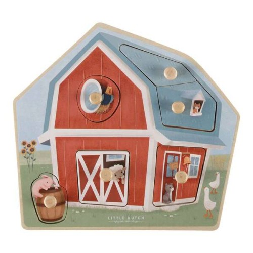 Drewniane puzzle farma -  Little Farm - Little Dutch