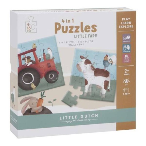 Puzzle 4 elementy - Little Farm - Little Dutch