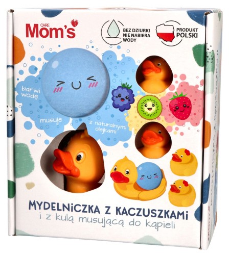 Mydelniczka z kaczuszkami + musująca kula do kąpieli - Mom's Care