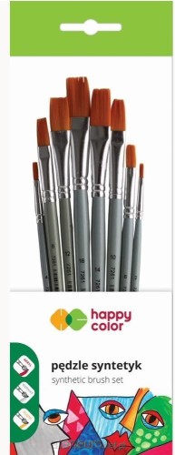 Zestaw pędzli syntetycznych 8 szt - HAPPY COLOR