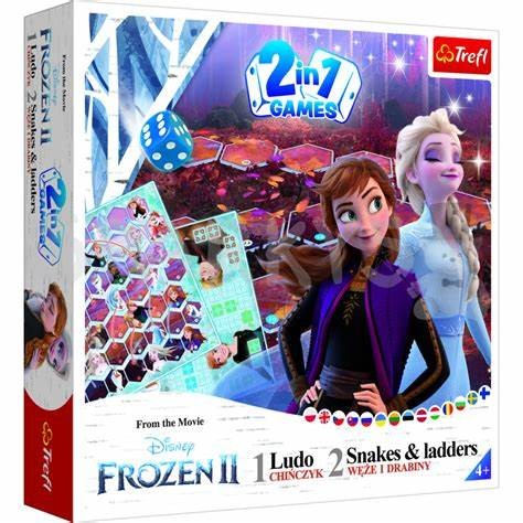 TREFL  2w1 Chińczyk/Węże i drabiny Frozen 2