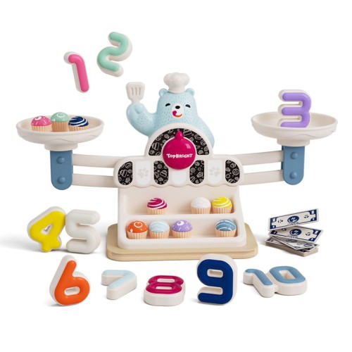 TOPBRIGHT Zabawka edukacyjna Głodny Miś Waga szalkowa Montessori +3latka