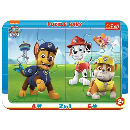 TREFL Puzzle ramkowe 2w1 Psi Patrol Wesoły Psi Patrol