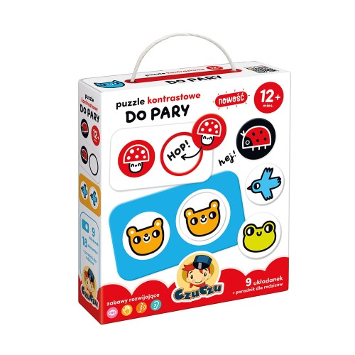 CzuCzu Puzzle kontrastowe Do pary 12m+ 18el.