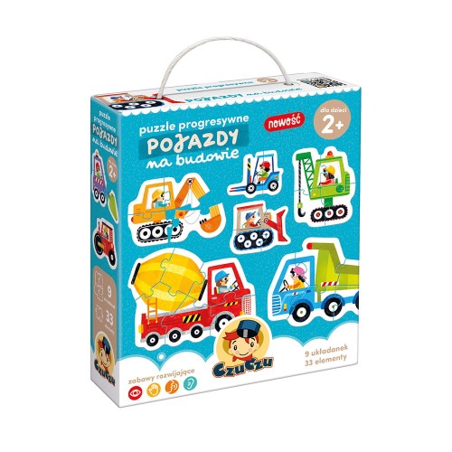 CzuCzu Puzzle progresywne Pojazdy na budowie +2latka