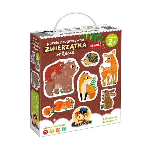 CzuCzu Puzzle Progresywne Zwierzątka w lesie 2+