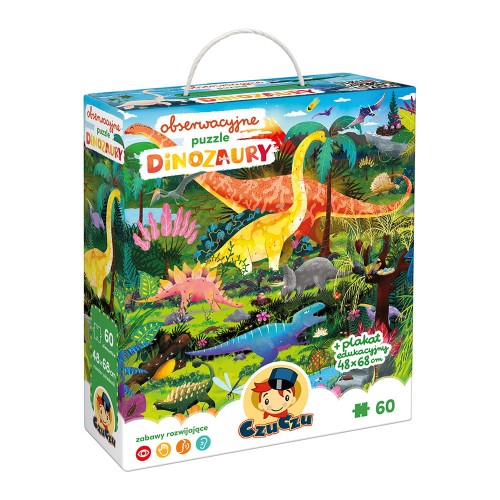 CzuCzu Obserwacyjne puzzle Dinozaury 4+ 60el.