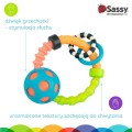 Sassy Grzechotka okrągła zabawka sensoryczna multikolor 0 m+