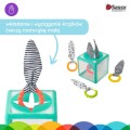 Sassy Manipulacyjna kostka sensoryczna Montessori elastyczna kostka sorter z krążkami
