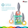 Sassy Manipulacyjna kostka sensoryczna Montessori elastyczna kostka sorter z krążkami