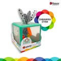 Sassy Manipulacyjna kostka sensoryczna Montessori elastyczna kostka sorter z krążkami