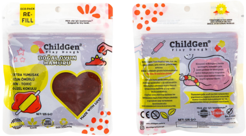ChildGen Naturalna ciastolina w saszetce re-fill 125g BRĄZOWA nietoksyczna wegańska certyfikowana