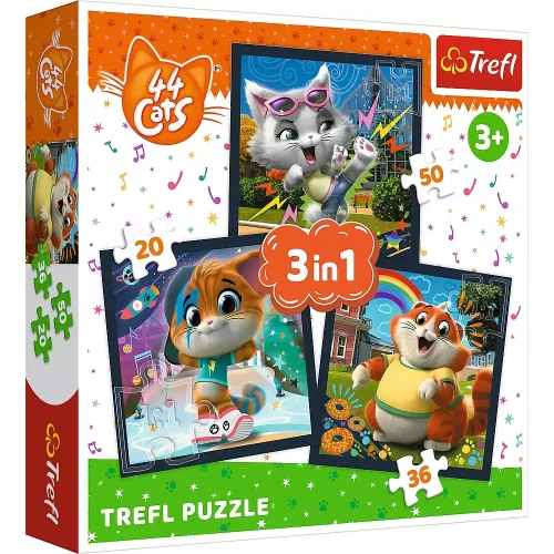 Trefl Puzzle 3w1 Poznaj urocze kociaki