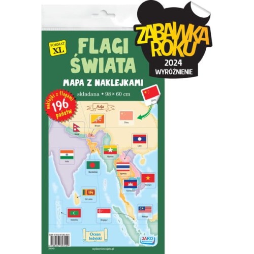 Wydawnictwo Jako Flagi świata Mapa z naklejkami