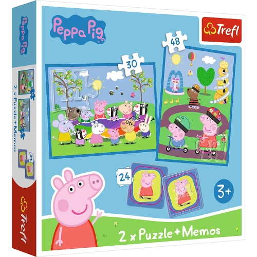 Trefl Puzzle 2w1 + memos Radosne chwile ze Świnką Peppą