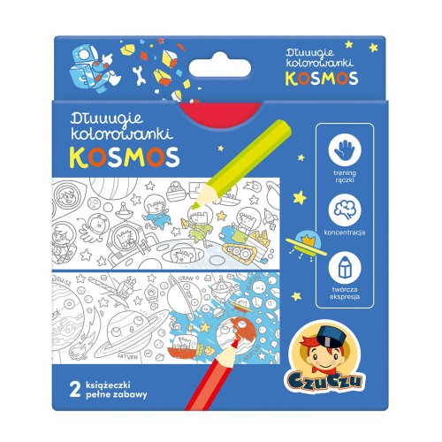 CzuCzu Dłuuugie kolorowanki Kosmos  +4latka KOLOROWANKA