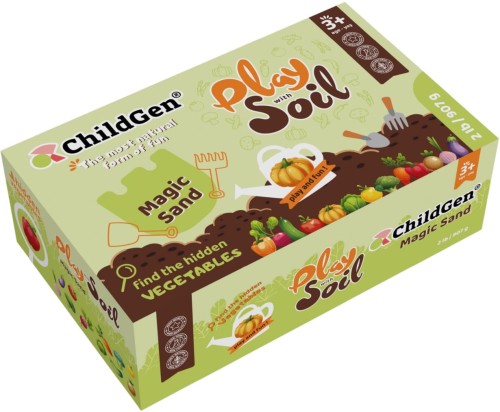 ChildGen Piasek kinetyczny Magiczna gleba z warzywami 100% naturalny 907g w pojemniku