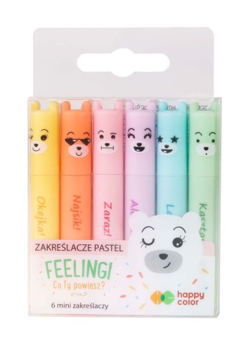 HAPPY COLOR Zakreślacze mini pastelowe 6 kolorów