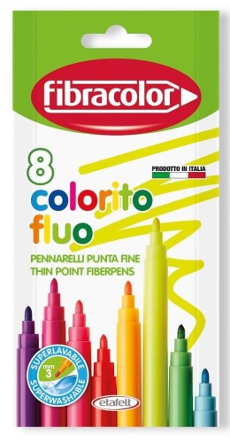FIBRACOLOR Pisaki Colorito Fluo 8 kolorów