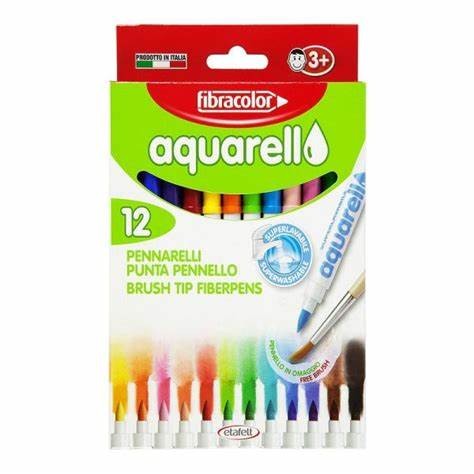 FIBRACOLOR  Mazaki Aquarello wodne 12 kolorów