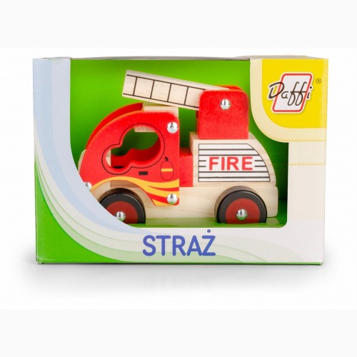 Daffi Drewniane Auto - straż pożarna
