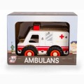 Daffi Drewniane auto z oponami - Ambulans
