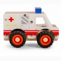 Daffi Drewniane auto z oponami - Ambulans