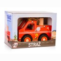 Daffi Drewniane auto z oponami - Straż Pożarna