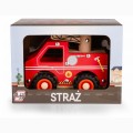 Daffi Drewniane auto z oponami - Straż Pożarna