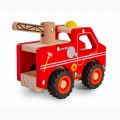 Daffi Drewniane auto z oponami - Straż Pożarna