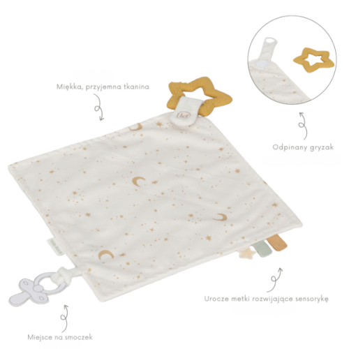 Little Dutch Przytulaczek z zawieszką do smoczka i gryzakiem Newborn Naturals