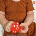 RaZbaby Gryzak logopedyczny Grzybek dla niemowląt na ząbkowanie 2 szt. czerwony i niebieski