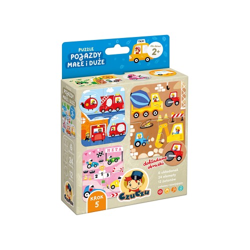 CzuCzu Puzzle Pojazdy małe i duże +2latka