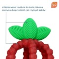 RaZbaby Gryzak silikonowy Soczysta Malina z listkami różowy