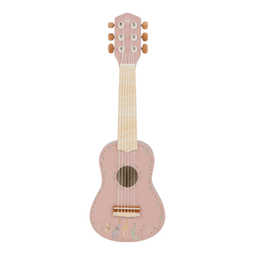 Little Dutch Drewniana gitara różowa Safari Friends FSC