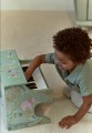 Little Dutch Drewniane pianino zielone Safari Friends FSC