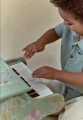 Little Dutch Drewniane pianino zielone Safari Friends FSC