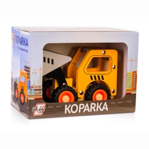 Daffi Drewniane auto z oponami - Koparka