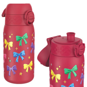 ION8 Butelka stalowa 400ml Bows CZERWONA wstążki wstążeczki