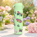 ION8 Butelka stalowa 600ml Wild Butterfly ZIELONA motyle