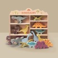 Drewniane figurki do zabawy, dinozaury, figurki naukowe, nauka o dinozaurach, drewniane dinozaury, Tender Leaf Toys