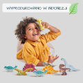 Drewniane figurki do zabawy, dinozaury, figurki naukowe, nauka o dinozaurach, drewniane dinozaury, Tender Leaf Toys