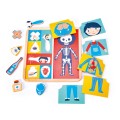 Drewniana układanka edukacyjna - ciało człowieka, Puzzle, rozwijająca układanka dla dziecka, nauka ciała, zabawka wykonana z ekologicznego drewna, Tender Leaf Toys