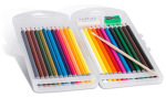 Kredki ołówkowe wodne 24 kol. ZESTAW z temperówką, pędzelkiem i gumką do mazania - PRIMO