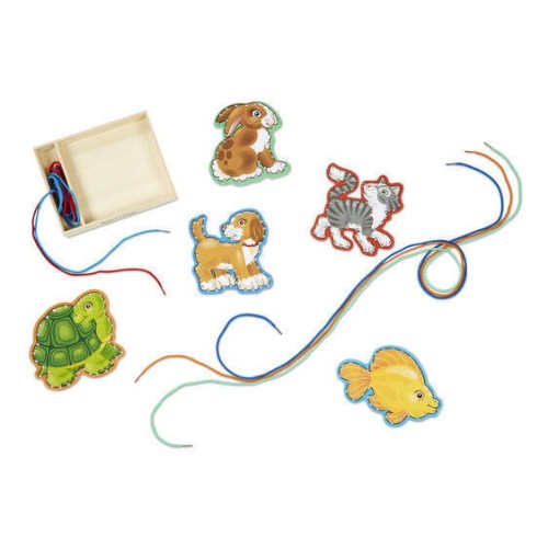 Drewniana sznurowanka Zwierzątka - Melissa &amp; Doug