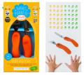 Sztućce dziecięce - ETAP 3 Nóż i widelec ORANGE - sztućce kształtujące chwyt - Nana's Manners