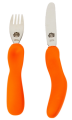 Sztućce dziecięce - ETAP 3 Nóż i widelec ORANGE - sztućce kształtujące chwyt - Nana's Manners