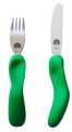 Sztućce dziecięce - ETAP 3 Nóż i widelec GREEN - sztućce kształtujące chwyt - Nana's Manners